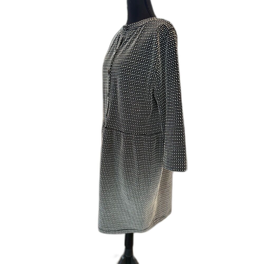 NWT Ann Taylor LOFT Textured Midi Dress Black White • Work Casual Size L - Picture 3 of 8